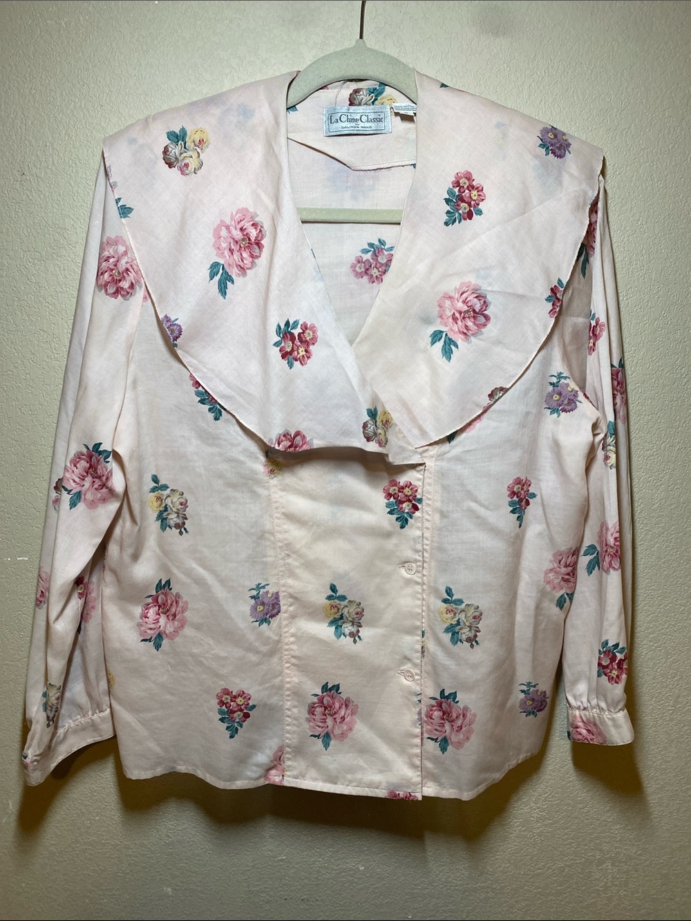 Vintage Classic Floral Pink Rayon Blouse